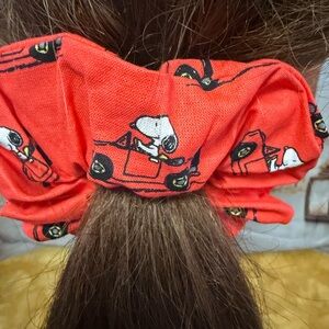 Handmade Novelty Snoopy Red Hair Scrunchie